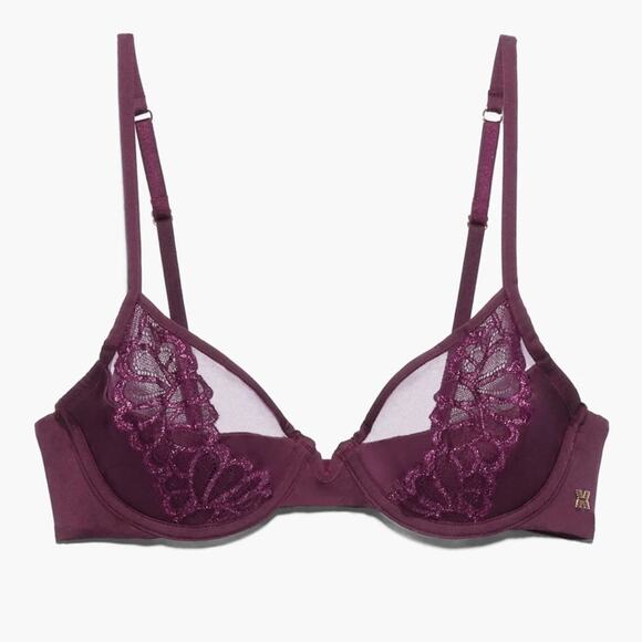 Savage X Fenty Other - Savage Not Sorry Purple Half-Cup Plunge Bra with Lace New with Tag W-601 Sz 40DD